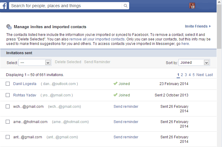 facebook friend request history